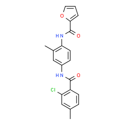 ChemSpider 2D Image | N-{4-[(2-Chloro-4-methylbenzoyl)amino]-2-methylphenyl}-2-furamide | C20H17ClN2O3