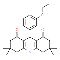 ChemSpider 2D Image | 9-(3-Ethoxyphenyl)-3,3,6,6-tetramethyl-3,4,6,7,9,10-hexahydro-1,8(2H,5H)-acridinedione | C25H31NO3