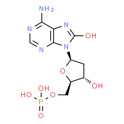 ChemSpider 2D Image | 8-oxy deoxyadenosine-5'-monophosphate | C10H14N5O7P