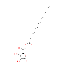ChemSpider 2D Image | (2R)-2-[(2R,3S,4R)-3,4-Dihydroxy-5-oxotetrahydro-2-furanyl]-2-hydroxyethyl palmitate | C22H40O7