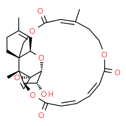 ChemSpider 2D Image | (1'R,2S,3'R,8'R,12'Z,18'Z,20'Z,24'S,25'S,27'R)-27'-Hydroxy-5',13',25'-trimethyl-11'H,17'H,22'H-spiro[oxirane-2,26'-[2,10,16,23]tetraoxatetracyclo[22.2.1.0~3,8~.0~8,25~]heptacosa[4,12,18,20]tetraene]-1
1',17',22'-trione | C27H32O9