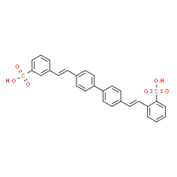 ChemSpider 2D Image | 2-[(E)-2-{4'-[(E)-2-(3-Sulfophenyl)vinyl]-4-biphenylyl}vinyl]benzenesulfonic acid | C28H22O6S2