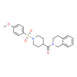 ChemSpider 2D Image | 3,4-Dihydro-2(1H)-isoquinolinyl{1-[(4-methoxyphenyl)sulfonyl]-4-piperidinyl}methanone | C22H26N2O4S