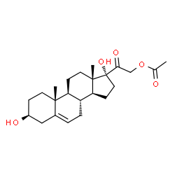 ChemSpider 2D Image | (3Î²)-21-(Acetyloxy)-3,17-dihydroxypregn-5-en-20-one | C23H34O5