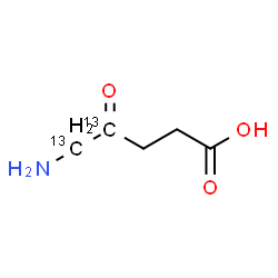 ChemSpider 2D Image | 5-Amino-4-oxo(4,5-~13~C_2_)pentanoic acid | C313C2H9NO3