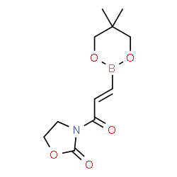 ChemSpider 2D Image | 3-[(2E)-3-(5,5-Dimethyl-1,3,2-dioxaborinan-2-yl)-2-propenoyl]-1,3-oxazolidin-2-one | C11H16BNO5