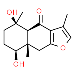 ChemSpider 2D Image | (4aS,5R,8S,8aS)-5,8-Dihydroxy-3,5,8a-trimethyl-5,6,7,8,8a,9-hexahydronaphtho[2,3-b]furan-4(4aH)-one | C15H20O4