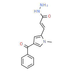 ChemSpider 2D Image | (2E)-3-(4-Benzoyl-1-methyl-1H-pyrrol-2-yl)acrylohydrazide | C15H15N3O2