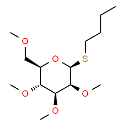 ChemSpider 2D Image | Butyl 2,3,4,6-tetra-O-methyl-1-thio-beta-D-mannopyranoside | C14H28O5S