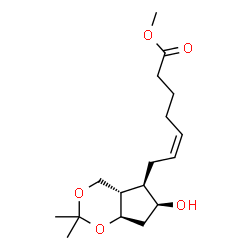 ChemSpider 2D Image | Methyl (5Z)-7-[(4aS,5R,6S,7aR)-6-hydroxy-2,2-dimethylhexahydrocyclopenta[d][1,3]dioxin-5-yl]-5-heptenoate | C17H28O5