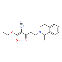 ChemSpider 2D Image | (1Z)-1-Ethoxy-1-hydroxy-5-(1-methyl-3,4-dihydro-2(1H)-isoquinolinyl)-3-oxo-1-pentene-2-diazonium | C17H22N3O3