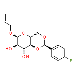 ChemSpider 2D Image | Allyl 4,6-O-(4-fluorobenzylidene)-alpha-D-glucopyranoside | C16H19FO6
