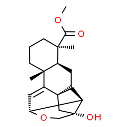 ChemSpider 2D Image | Methyl (5beta,8alpha,10alpha,12beta)-16-hydroxy-12,17-epoxykaur-9(11)-en-18-oate | C21H30O4
