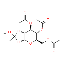ChemSpider 2D Image | 3,4,6-Tri-O-acetyl-1,2-O-(1-methoxyethylidene)-alpha-D-glucopyranose | C15H22O10