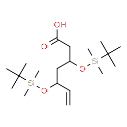 ChemSpider 2D Image | 3,5-Bis{[dimethyl(2-methyl-2-propanyl)silyl]oxy}-6-heptenoic acid | C19H40O4Si2