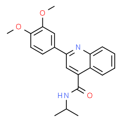 ChemSpider 2D Image | 2-(3,4-Dimethoxyphenyl)-N-isopropyl-4-quinolinecarboxamide | C21H22N2O3
