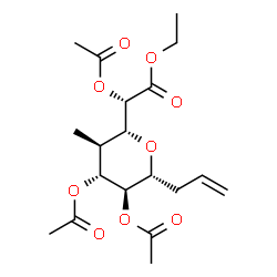 ChemSpider 2D Image | (1R,5R)-1-[(1S)-1-Acetoxy-2-ethoxy-2-oxoethyl]-3,4-di-O-acetyl-5-allyl-1,5-anhydro-2-deoxy-2-methyl-D-xylitol | C19H28O9