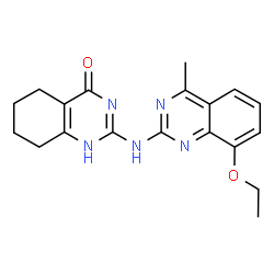 ChemSpider 2D Image | 4-quinazolinol, 2-[(8-ethoxy-4-methyl-2-quinazolinyl)amino]-5,6,7,8-tetrahydro- | C19H21N5O2
