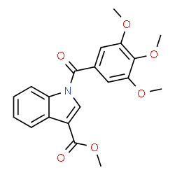 ChemSpider 2D Image | Methyl 1-(3,4,5-trimethoxybenzoyl)-1H-indole-3-carboxylate | C20H19NO6