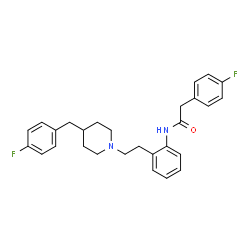 ChemSpider 2D Image | N-(2-{2-[4-(4-Fluorobenzyl)-1-piperidinyl]ethyl}phenyl)-2-(4-fluorophenyl)acetamide | C28H30F2N2O