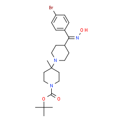 ChemSpider 2D Image | 2-Methyl-2-propanyl 4-[(Z)-(4-bromophenyl)(hydroxyimino)methyl]-4'-methyl-1,4'-bipiperidine-1'-carboxylate | C23H34BrN3O3