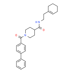ChemSpider 2D Image | 1-(4-Biphenylylcarbonyl)-N-[2-(1-cyclohexen-1-yl)ethyl]-4-piperidinecarboxamide | C27H32N2O2