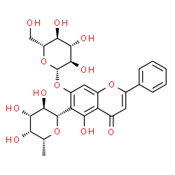 ChemSpider 2D Image | (1S)-1,5-Anhydro-6-deoxy-1-[7-(beta-D-glucopyranosyloxy)-5-hydroxy-4-oxo-2-phenyl-4H-chromen-6-yl]-D-galactitol | C27H30O13