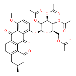 ChemSpider 2D Image | (3S)-8-Methoxy-3-methyl-1,7,12-trioxo-1,2,3,4,7,12-hexahydro-11-tetraphenyl 2,3,4,6-tetra-O-acetyl-beta-D-glucopyranoside | C34H34O14