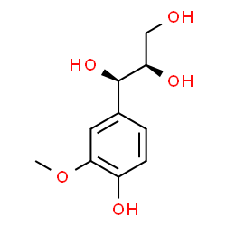 ChemSpider 2D Image | (1R,2R)-1-(4-Hydroxy-3-methoxyphenyl)-1,2,3-propanetriol | C10H14O5