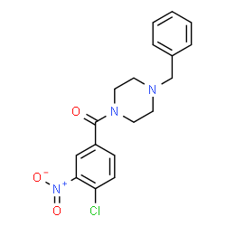 ChemSpider 2D Image | (4-Benzyl-1-piperazinyl)(4-chloro-3-nitrophenyl)methanone | C18H18ClN3O3