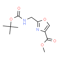 ChemSpider 2D Image | methyl 2-((tert-butoxycarbonylamino)methyl)oxazole-4-carboxylate | C11H16N2O5