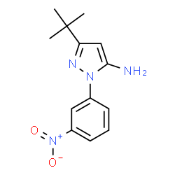 ChemSpider 2D Image | 3-tert-Butyl-1-(3-nitrophenyl)-1H-pyrazol-5-amine | C13H16N4O2