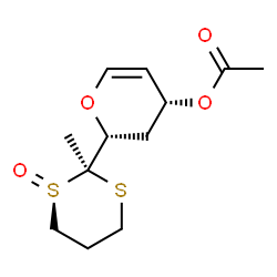 ChemSpider 2D Image | (2R,4R)-2-[(1R,2S)-2-Methyl-1-oxido-1,3-dithian-2-yl]-3,4-dihydro-2H-pyran-4-yl acetate | C12H18O4S2