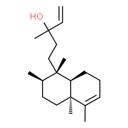 ChemSpider 2D Image | 3-Methyl-5-[(1S,2R,4aS,8aR)-1,2,4a,5-tetramethyl-1,2,3,4,4a,7,8,8a-octahydro-1-naphthalenyl]-1-penten-3-ol | C20H34O