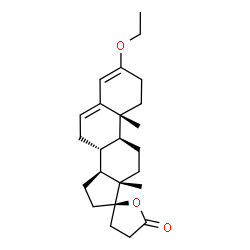 ChemSpider 2D Image | (8R,9S,10R,13S,14S,17R)-3-Ethoxy-10,13-dimethyl-1,2,3',4',7,8,9,10,11,12,13,14,15,16-tetradecahydro-5'H-spiro[cyclopenta[a]phenanthrene-17,2'-furan]-5'-one | C24H34O3