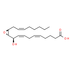 ChemSpider 2D Image | (10R)-hydroxy-(11S,12S)-epoxyicosa-(5Z,8Z,14Z)-trienoic acid | C20H32O4