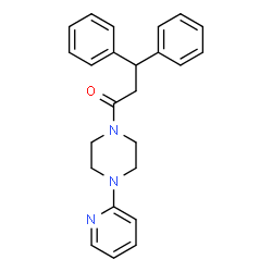 ChemSpider 2D Image | 3,3-Diphenyl-1-[4-(2-pyridinyl)-1-piperazinyl]-1-propanone | C24H25N3O