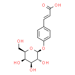 ChemSpider 2D Image | (2E)-3-[4-(beta-D-Galactopyranosyloxy)phenyl]acrylic acid | C15H18O8