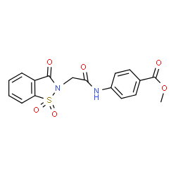 ChemSpider 2D Image | Methyl 4-{[(1,1-dioxido-3-oxo-1,2-benzothiazol-2(3H)-yl)acetyl]amino}benzoate | C17H14N2O6S