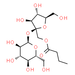 ChemSpider 2D Image | 1-O-Butyryl-beta-D-fructofuranosyl alpha-D-glucopyranoside | C16H28O12