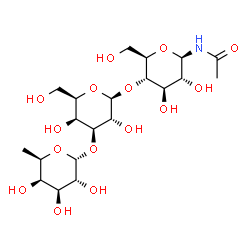 ChemSpider 2D Image | 6-deoxy-alpha-D-Gal-(1->3)-beta-D-Gal-(1->4)-beta-D-Glc-NHAc | C20H35NO15