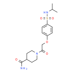 ChemSpider 2D Image | 1-{[4-(Isopropylsulfamoyl)phenoxy]acetyl}-4-piperidinecarboxamide | C17H25N3O5S