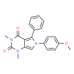ChemSpider 2D Image | 6-(4-Methoxyphenyl)-1,3-dimethyl-5-phenyl-1H-pyrrolo[3,4-d]pyrimidine-2,4(3H,6H)-dione | C21H19N3O3