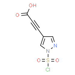 ChemSpider 2D Image | 3-[1-(Chlorosulfonyl)-1H-pyrazol-4-yl]-2-propynoic acid | C6H3ClN2O4S