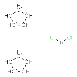 ChemSpider 2D Image | 1,2,3,4,5-Cyclopentanepentayl - dichlorotitanium (2:1) | C10H10Cl2Ti