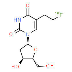 ChemSpider 2D Image | 2'-Deoxy-5-[2-(~18~F)fluoroethyl]uridine | C11H1518FN2O5