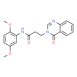 ChemSpider 2D Image | N-(2,5-Dimethoxyphenyl)-3-(4-oxo-3(4H)-quinazolinyl)propanamide | C19H19N3O4