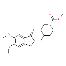 ChemSpider 2D Image | Methyl 4-((5,6-dimethoxy-1-oxo-2,3-dihydro-1H-inden-2-yl)methyl)piperidine-1-carboxylate | C19H25NO5