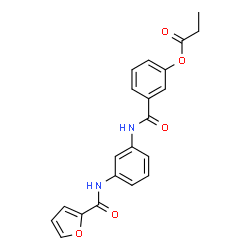 ChemSpider 2D Image | 3-{[3-(2-Furoylamino)phenyl]carbamoyl}phenyl propionate | C21H18N2O5