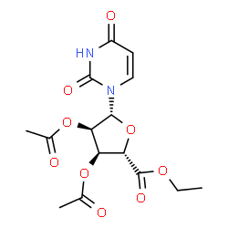 ChemSpider 2D Image | 1-(2,3-Di-O-acetyl-5-ethyl-beta-D-ribofuranosyluronosyl)-2,4(1H,3H)-pyrimidinedione | C15H18N2O9